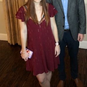 Altar’d State Maroon Holiday Dress S